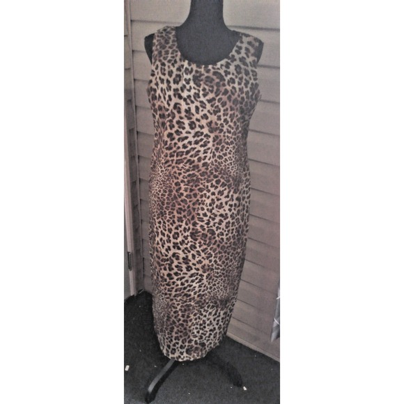 DB COLLECTION 2 PIECE SIZE 10P WOMENS ANIMAL PRINT SHIFT DRESS WITH JACKET - Picture 1 of 4